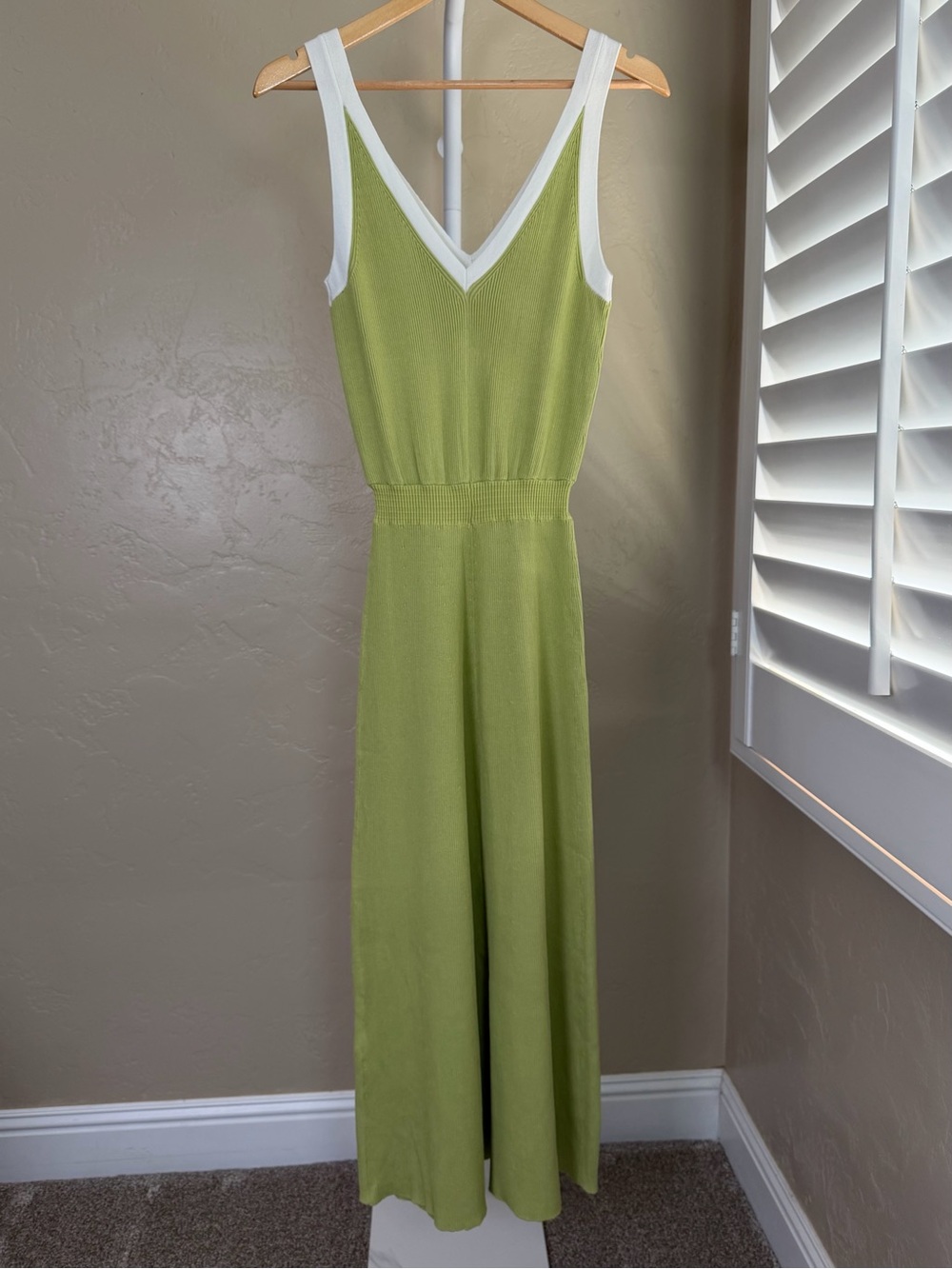 Commense Light Green Maxi Skirt with White Center Stripe - Picture 7 of 11